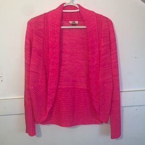 Bright pink cardigan